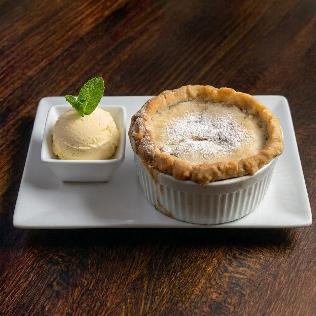 Peach Cobbler a La Mode.