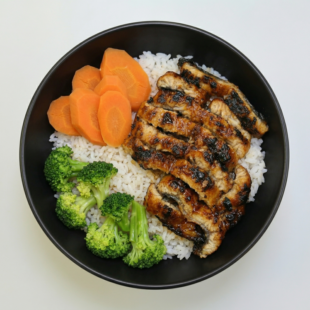Grilled BBQ Eel Rice Bowl.