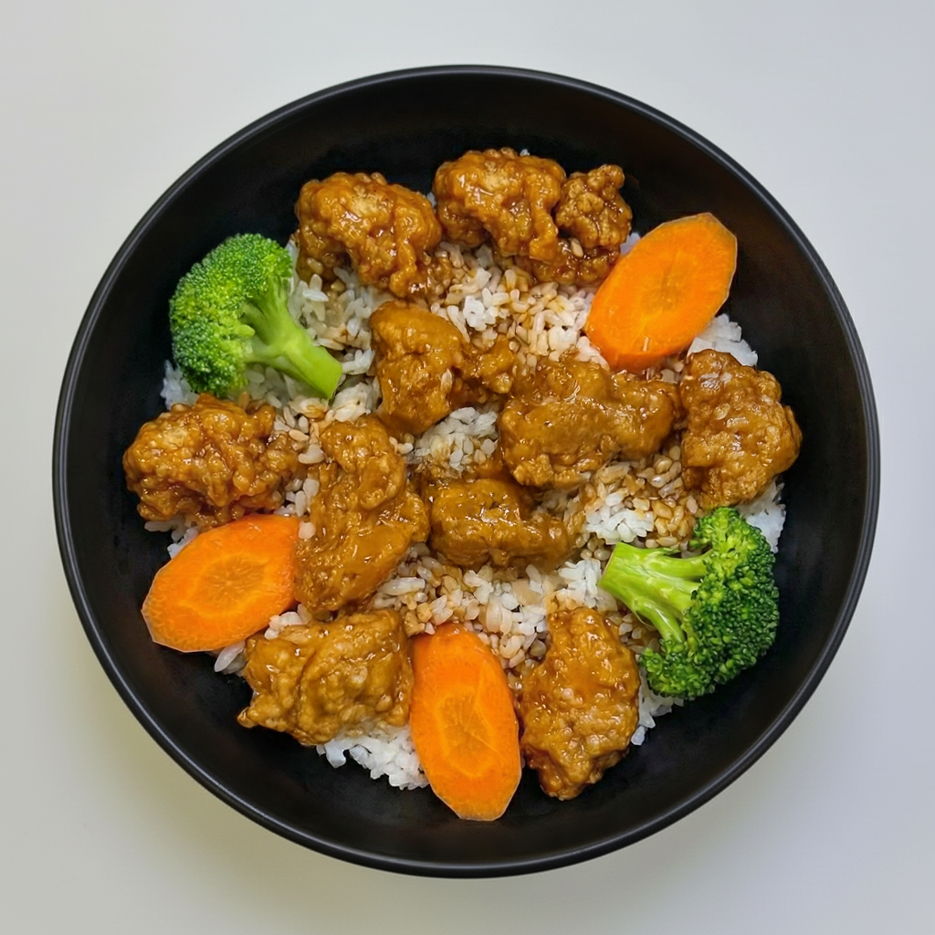 Orange Chicken Rice Bowl.