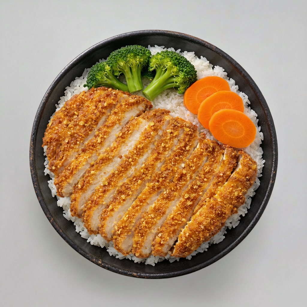 Crispy Chicken Katsu Rice Bowl.