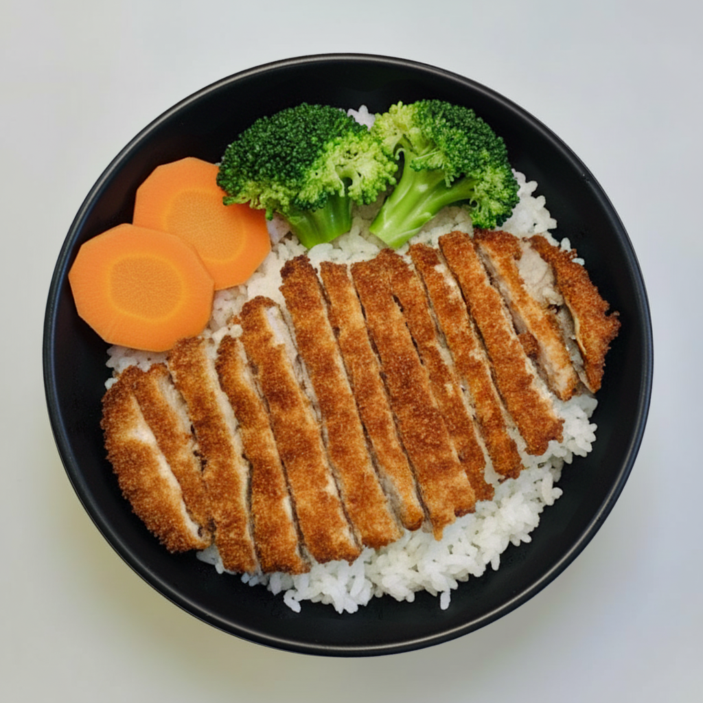 Crispy Pork Tonkatsu Rice Bowl.