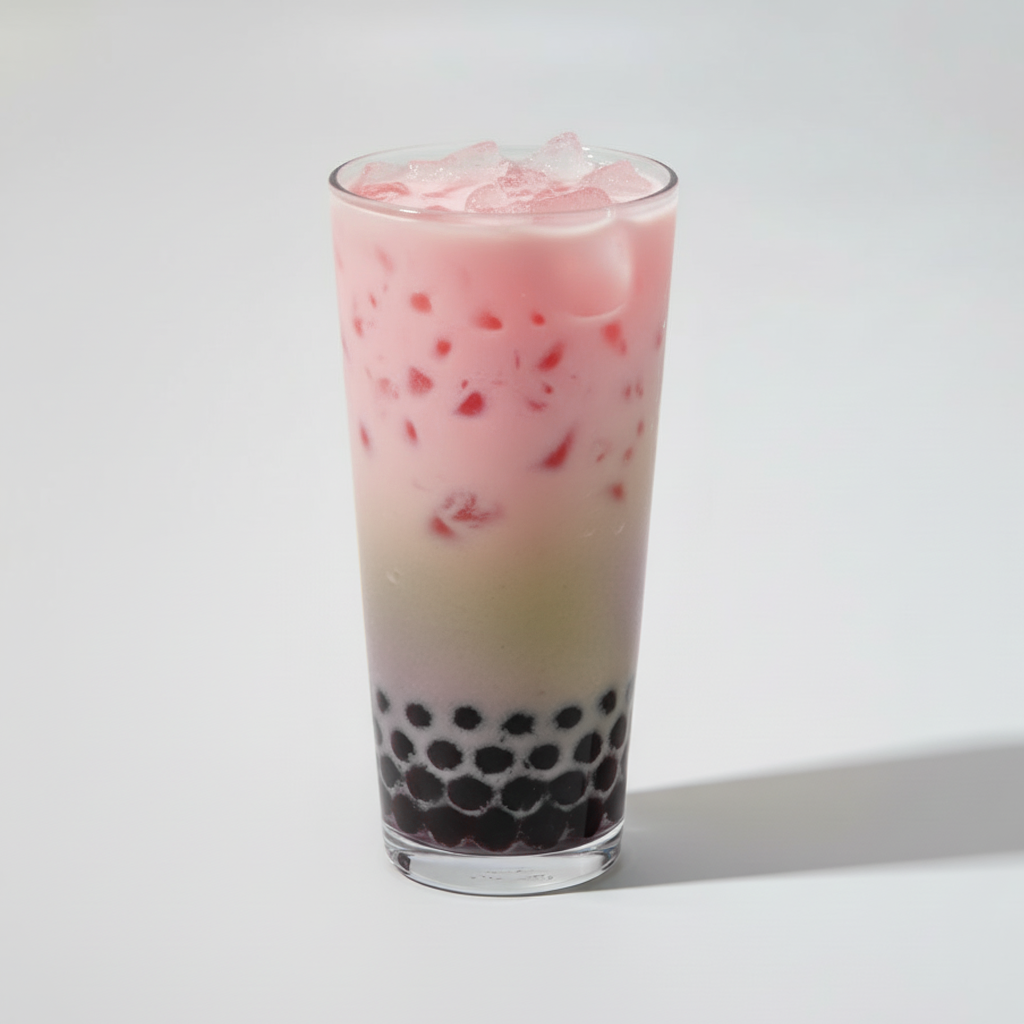 Taro Strawberry Milk Tea.