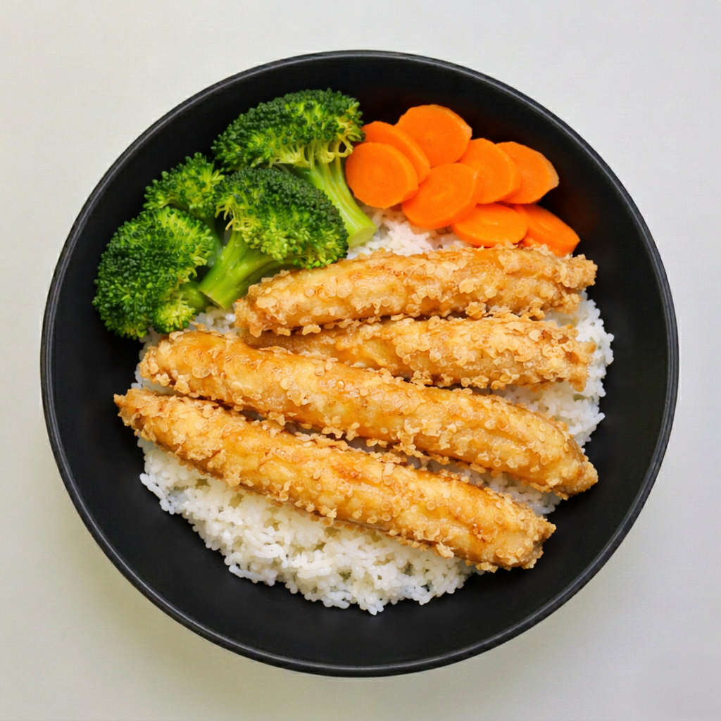 Shrimp Tempura Rice Bowl.
