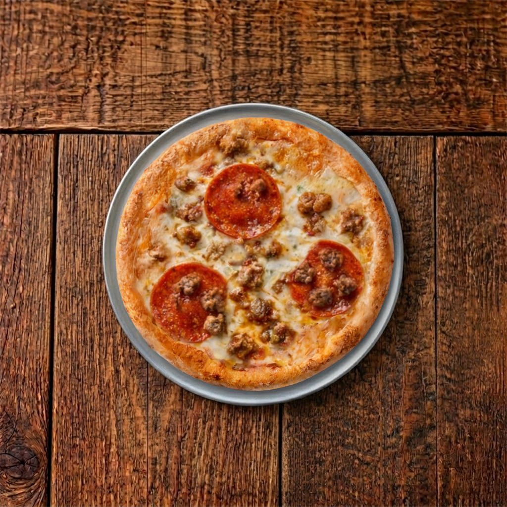 Small Meat Favorites Pizza.
