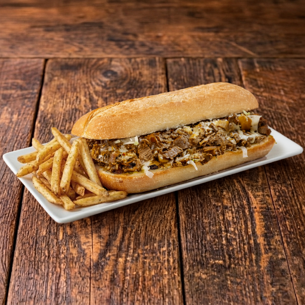 Large Philly Deluxe W Fries.