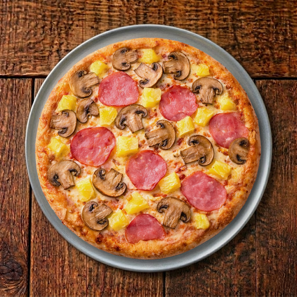 Medium Hawaiian Pizza.