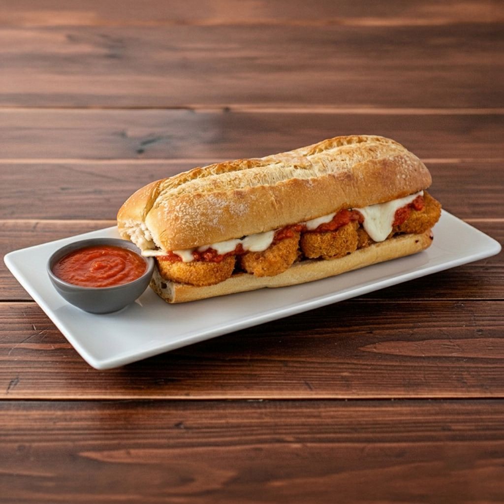 Chicken Parm Sandwich W Fries.