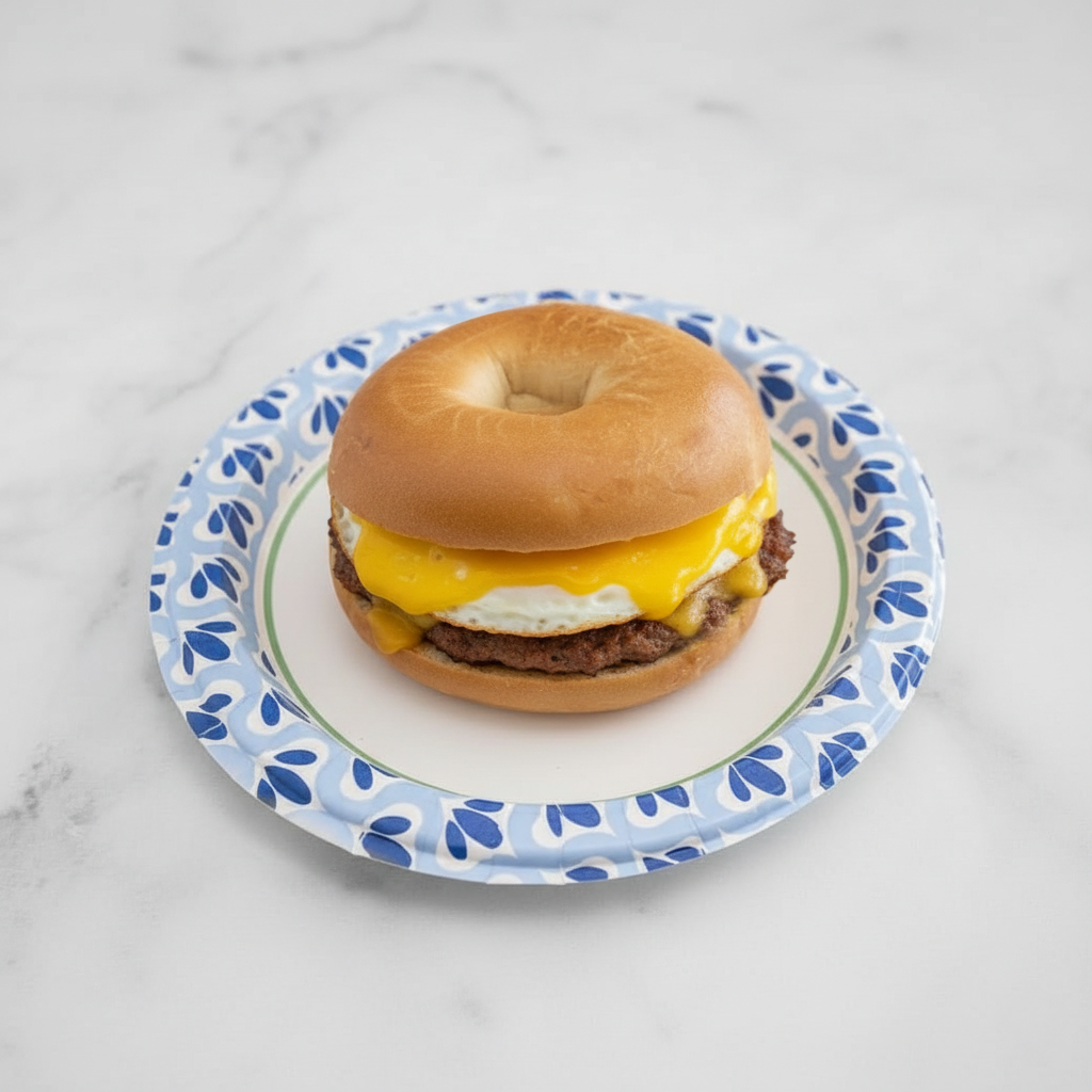 Bagel Egg and Cheddar Sandwich.