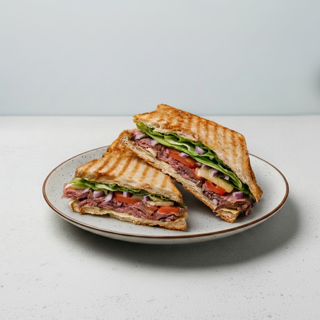 © Rare Roast Beef Panini.
