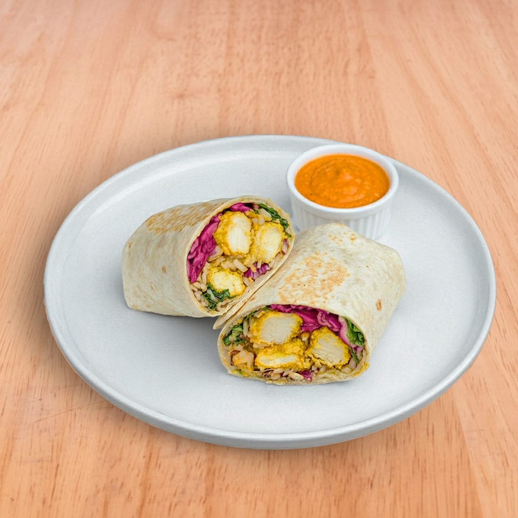 Chicken Tikka Burrito (Gluten Free option).