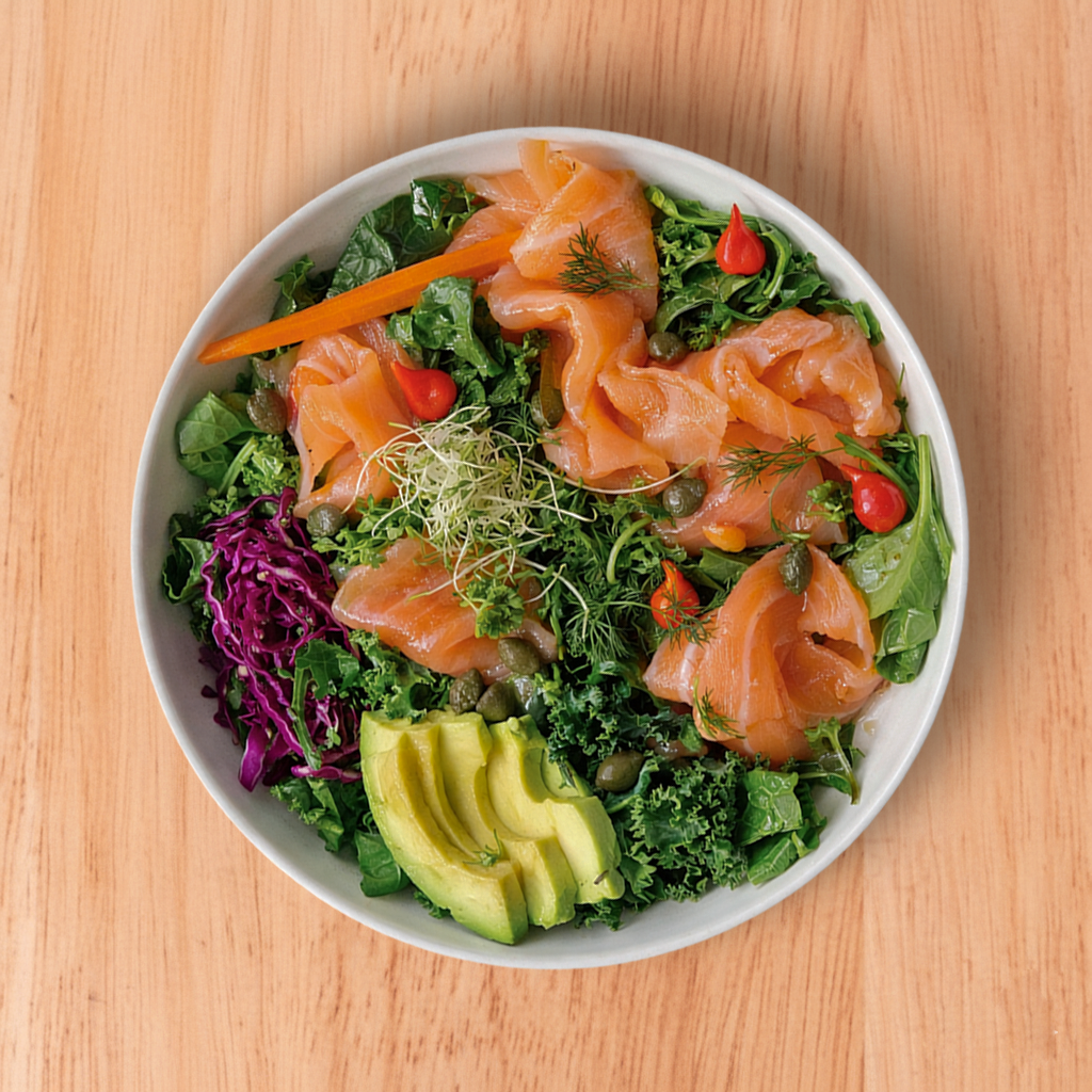 Smoked Salmon Salad Bowl- Gluten Free.