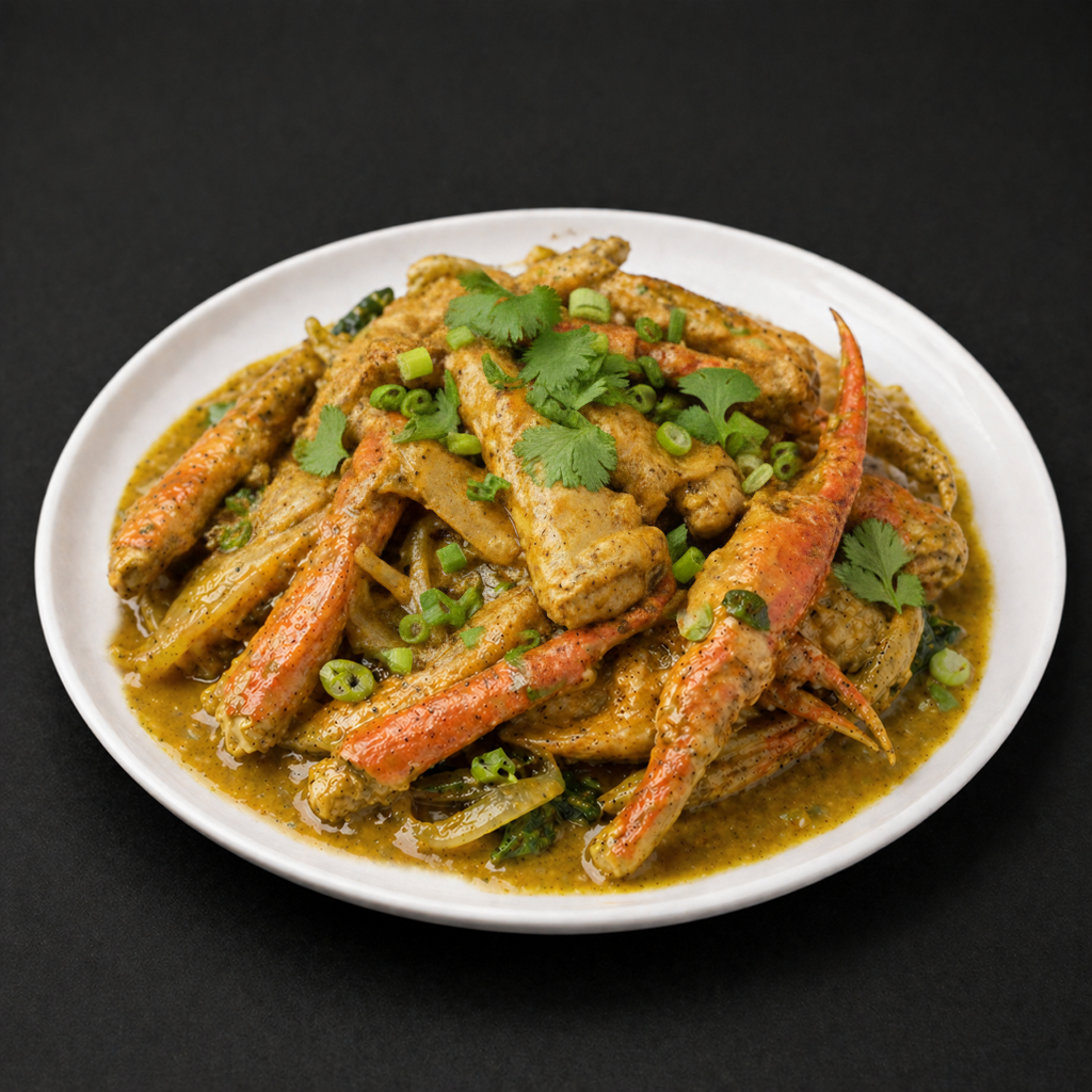 Cracked Snow Crab Curry Stir Fry (Pu Pad Pong Karee).