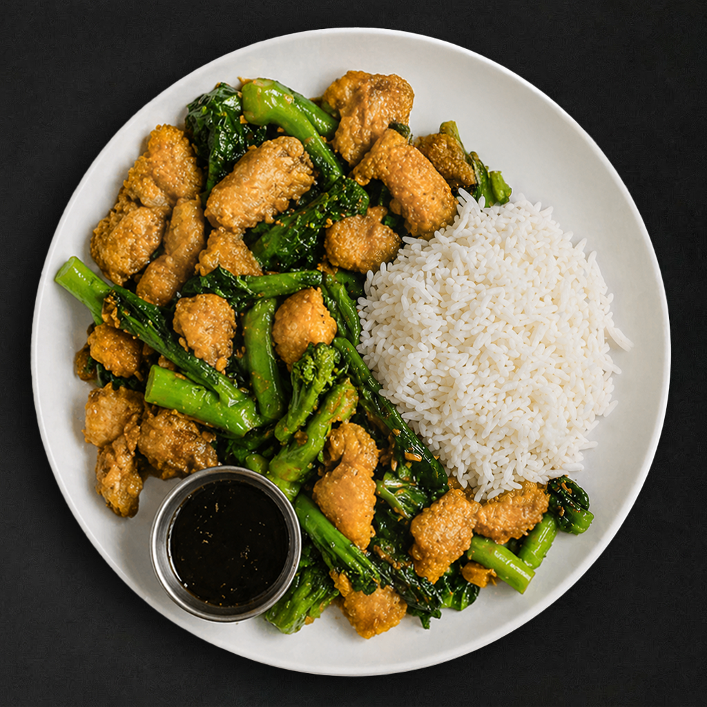 Mookrob Kana-Crispy Belly Gailan.