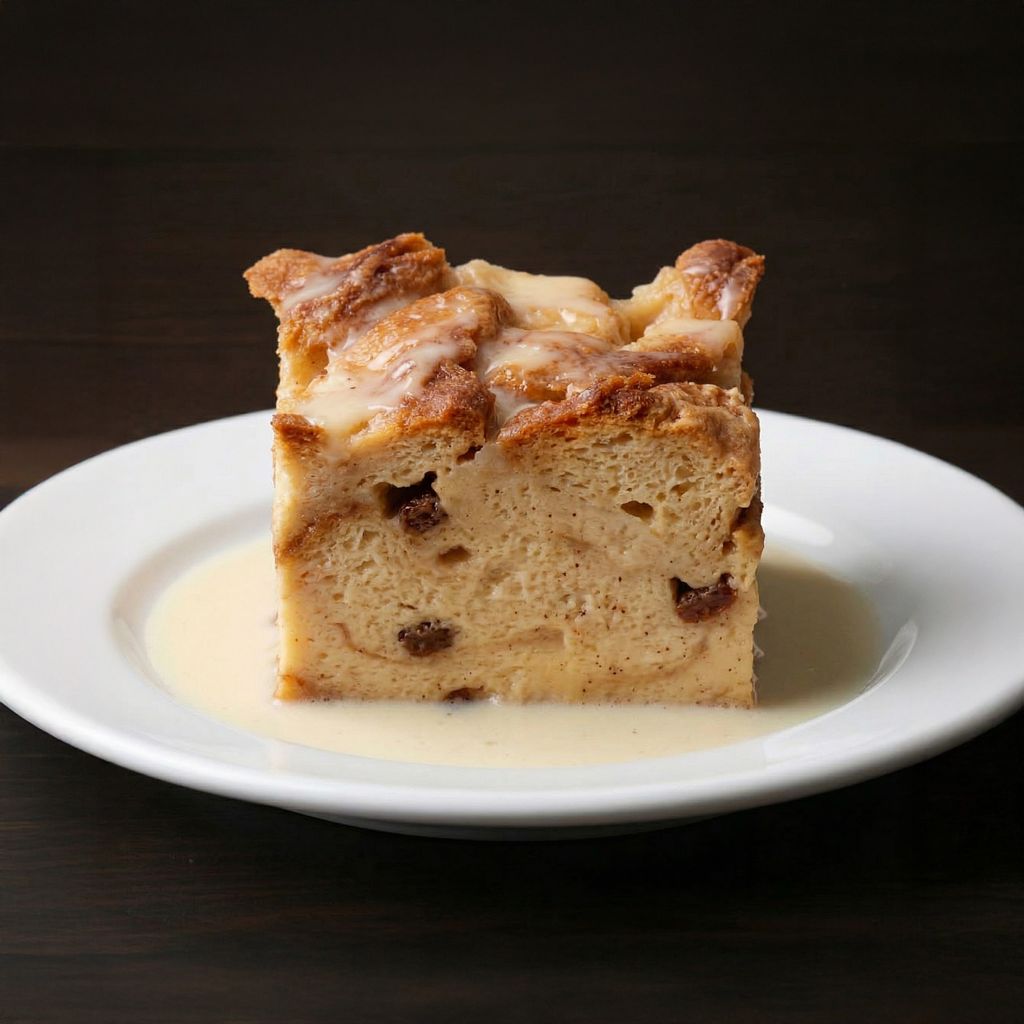 BREAD PUDDING WITH MAKER'S MARK BOURBON GLAZE.
