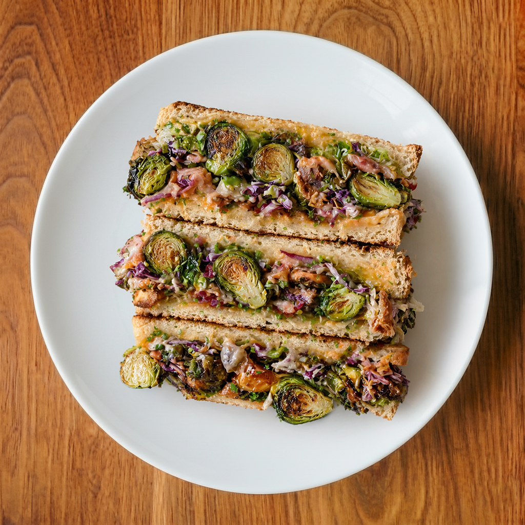 Fried Brussels Sprout Melt.