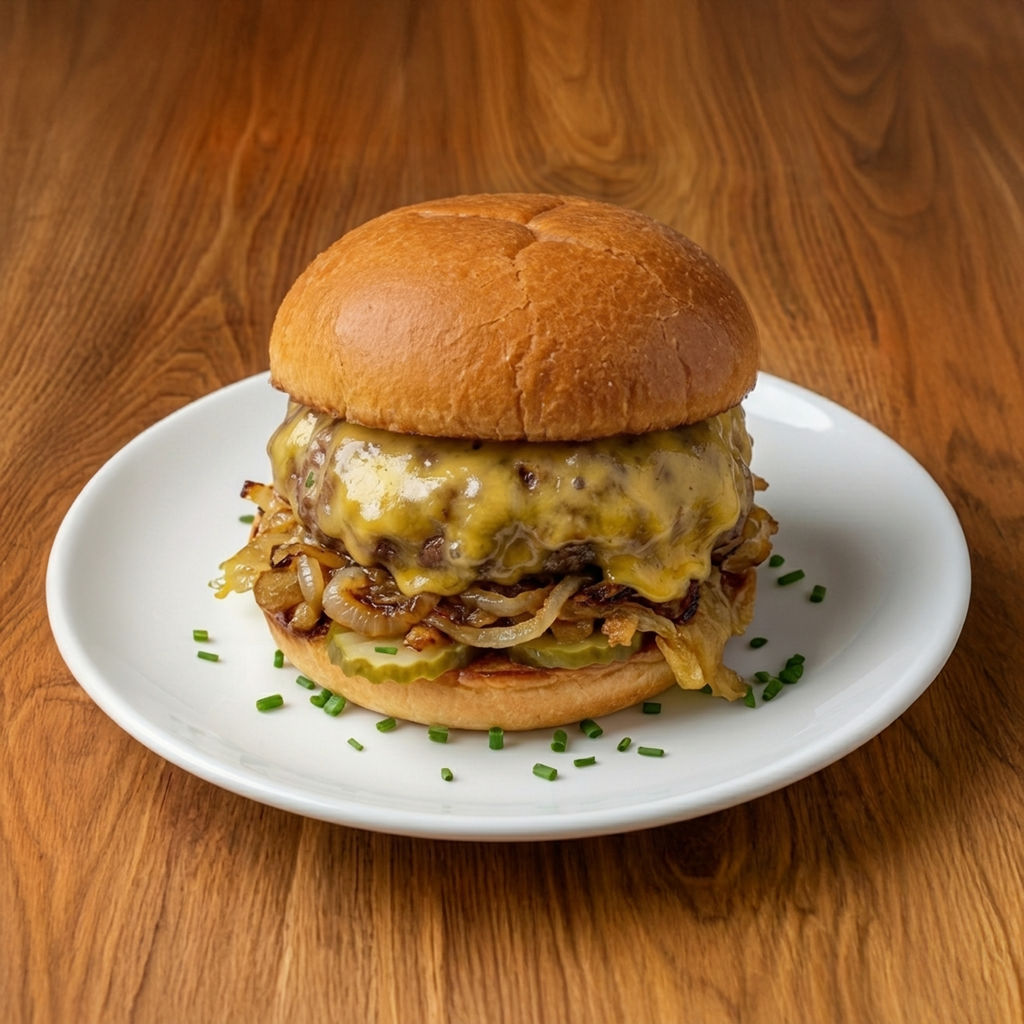 Mr. Onion Cheeseburger.