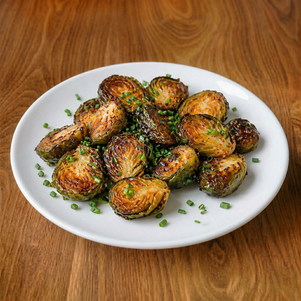 Small Vegan Fried Brussels Sprouts.