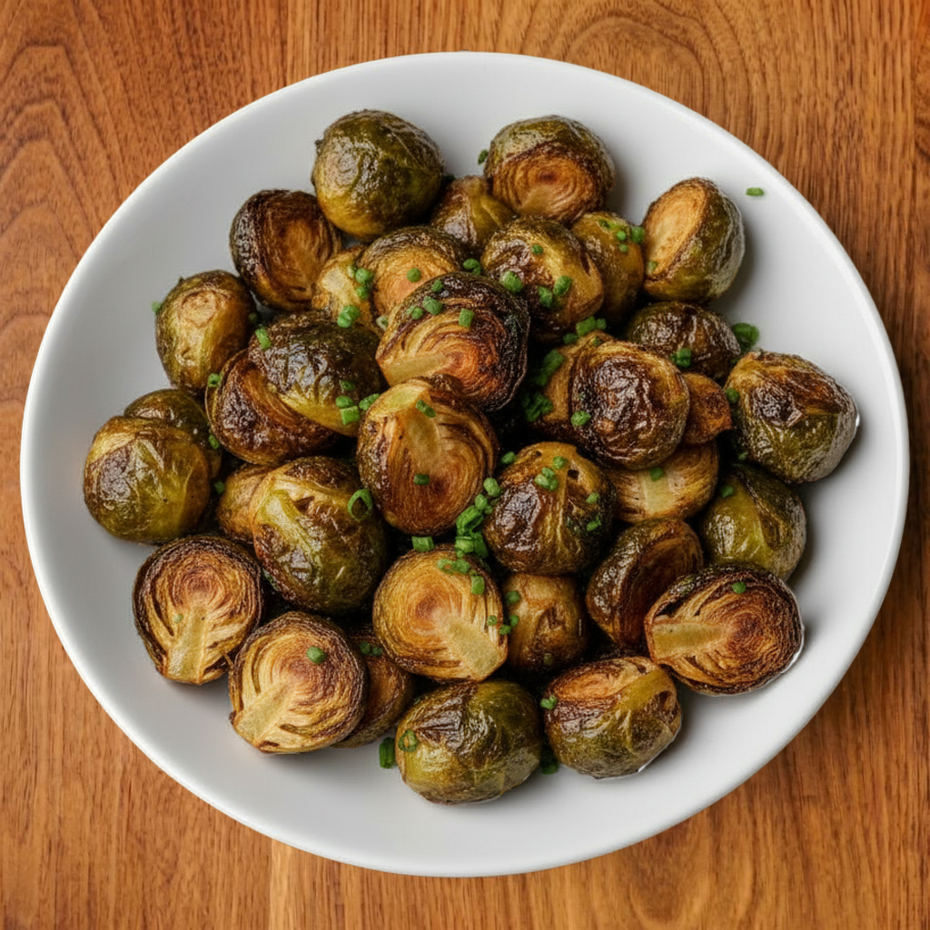 Large Vegan Fried Brussels Sprouts.