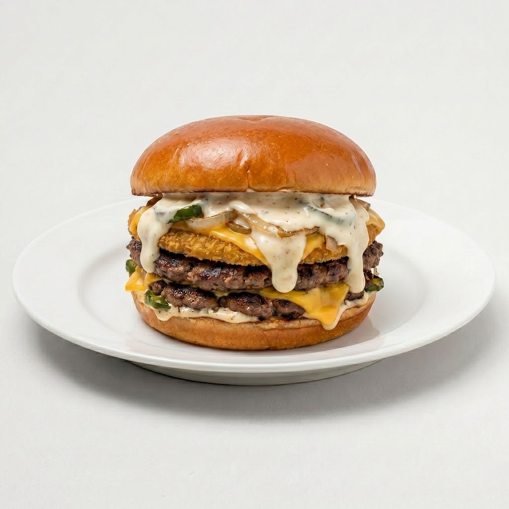 Mozzarella Cheese Curd Burger.