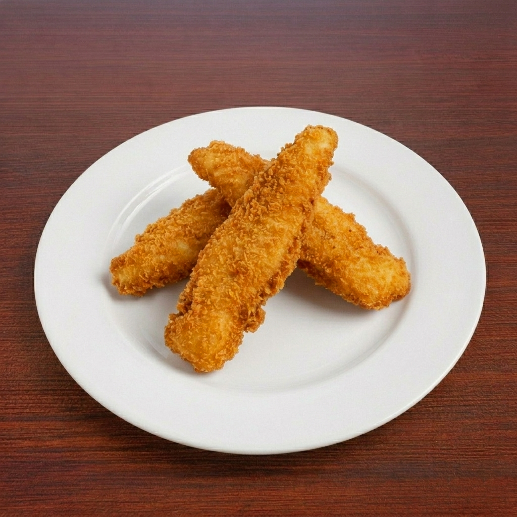 3 Strips of Fried Fish.