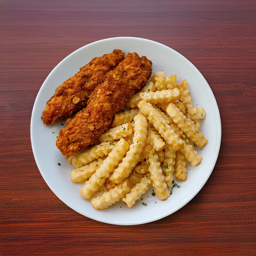 Kidz- 2pc Fried Chicken Strip w/ Fries.