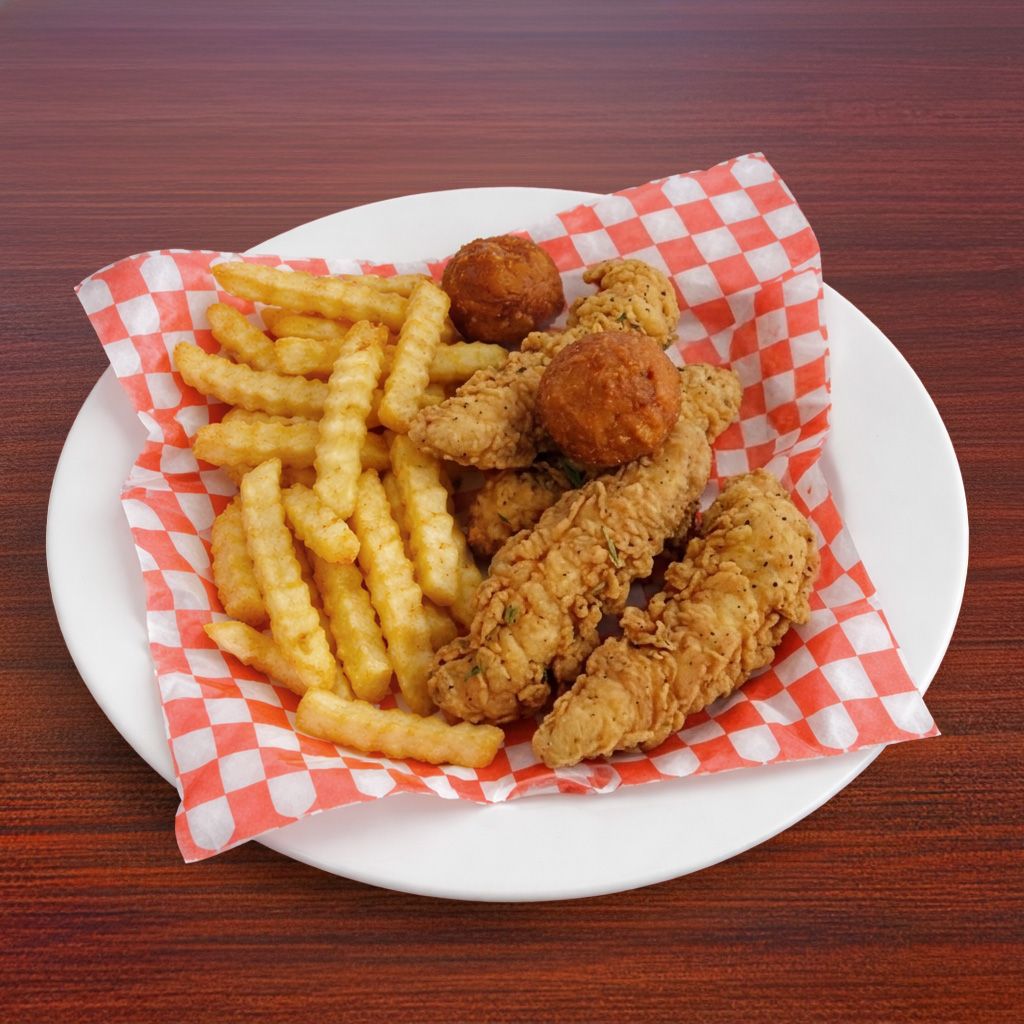 4pc Fried Chicken Strip Platter.