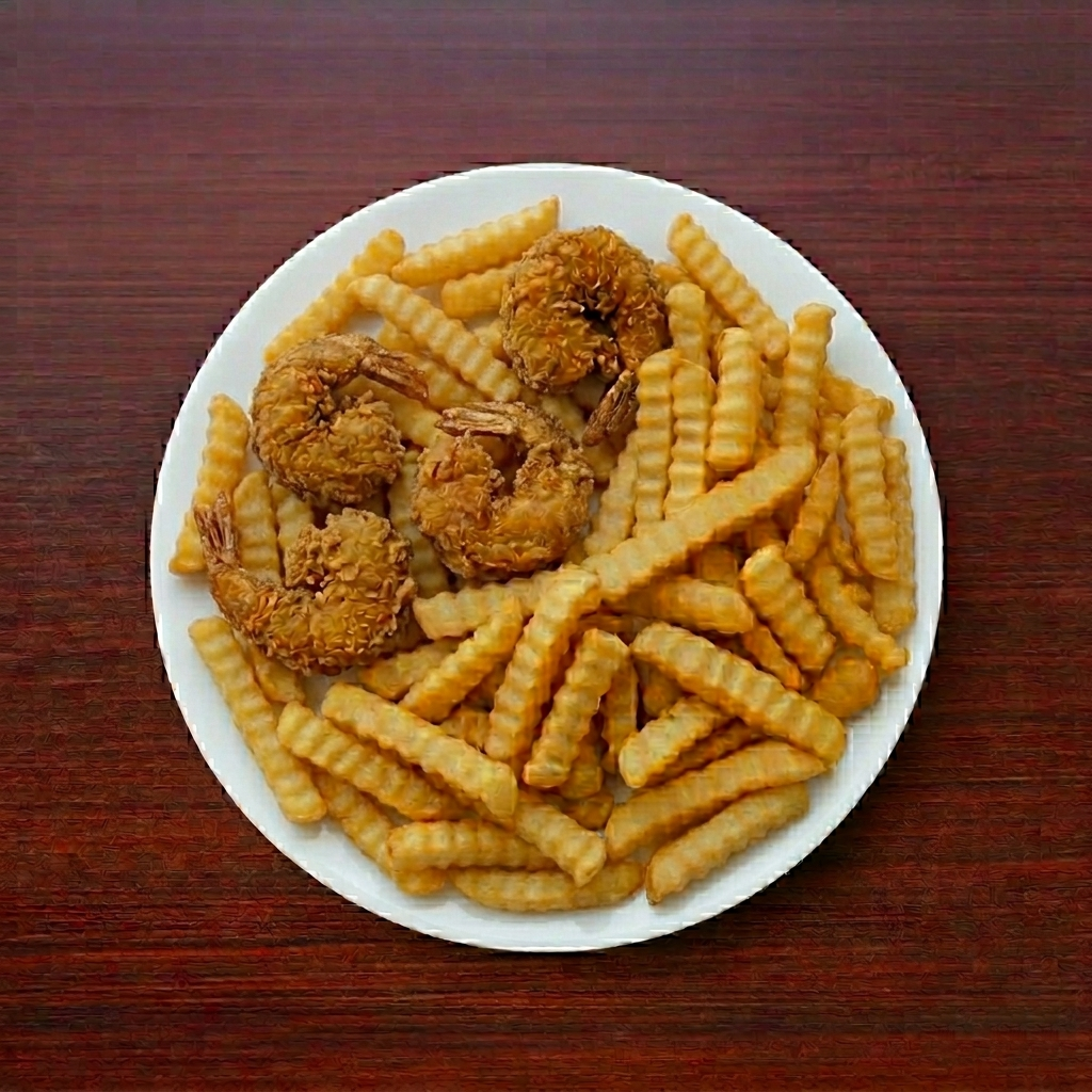Kidz- 4pc Fried Shrimp w/ Fries.