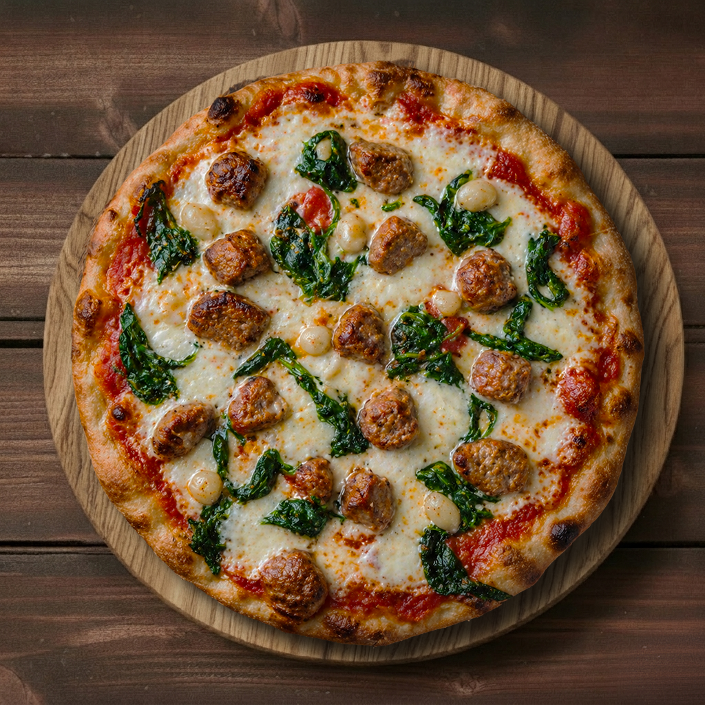 #5 18" The Polpette Specialty Pizza.