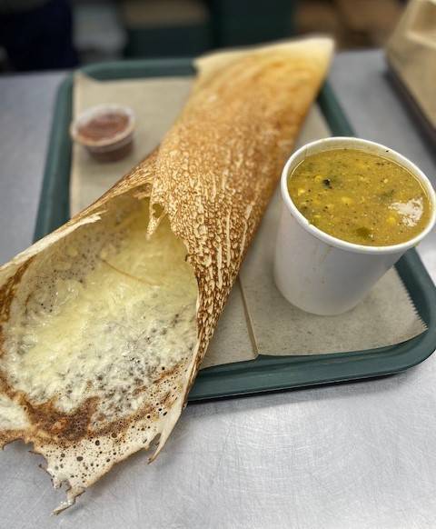 Soup and Cheese Dosa.