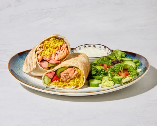 Salmon Kabob Wrap.