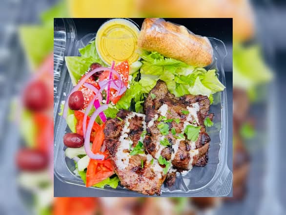 Lamb Kabob Salad Bowl.