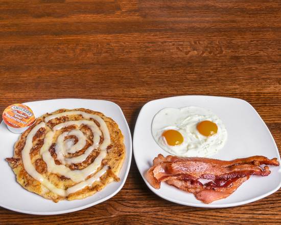 Cinnamon Roll Pancake Combo.