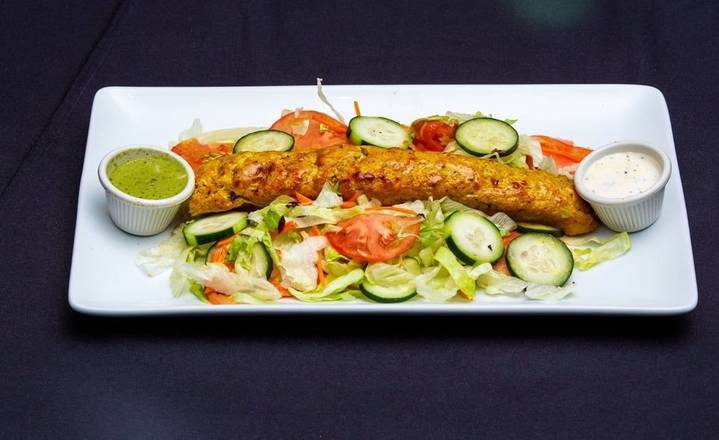 Veggie Kabob & Chicken Salad.