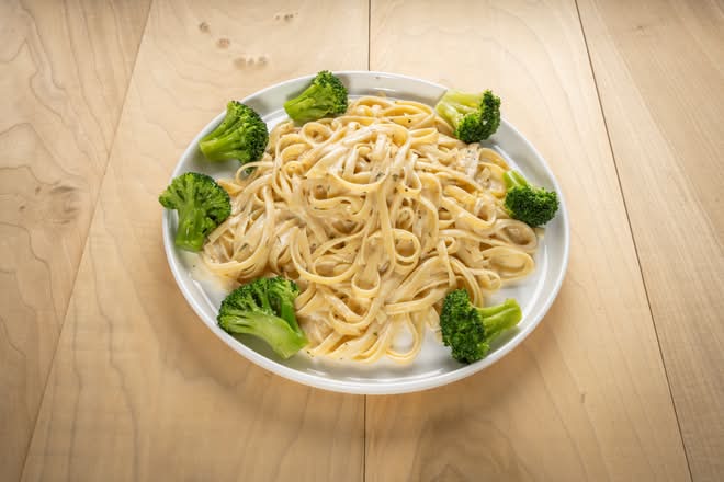 Fettuccini Alfredo with Broccoli.
