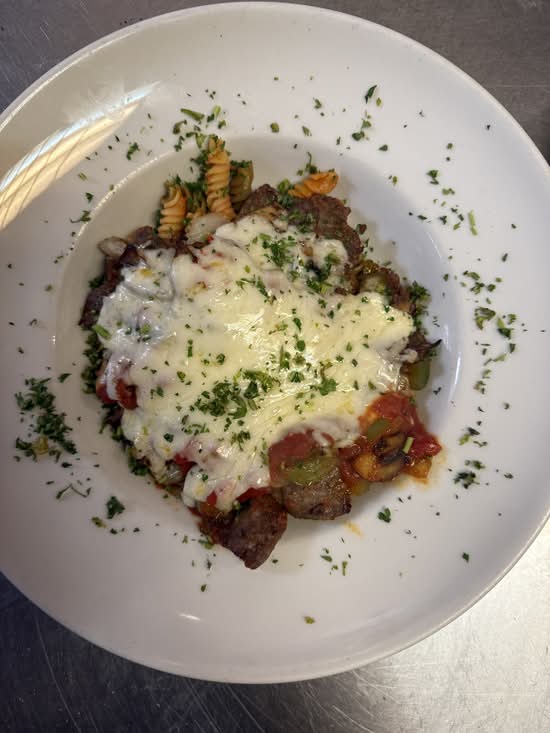 Sausage & Peppers Parmigiana.