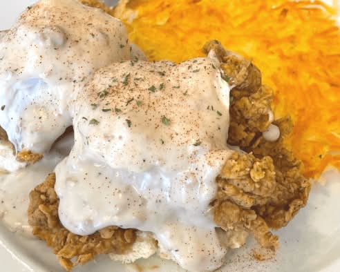 Chicken & Gravy Biscuit Benedict.