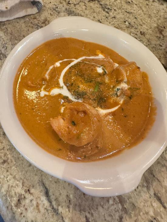Lunch Combo: Shrimp Tikka Masala.