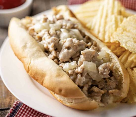 Philly Chicken Cheesesteak Sandwich.