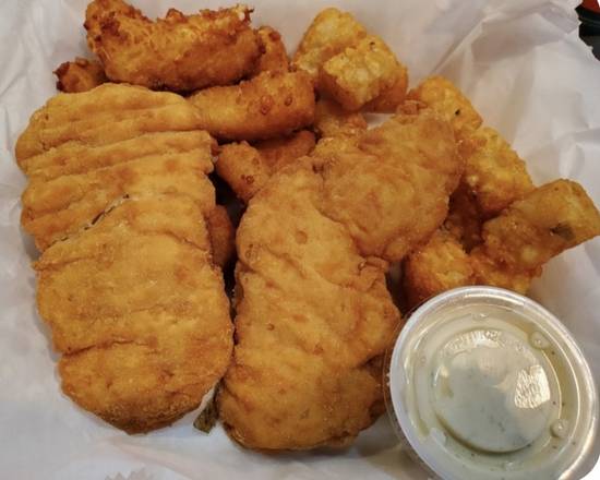 Chicken Tenders, Cheese Curds & Tater Tots.