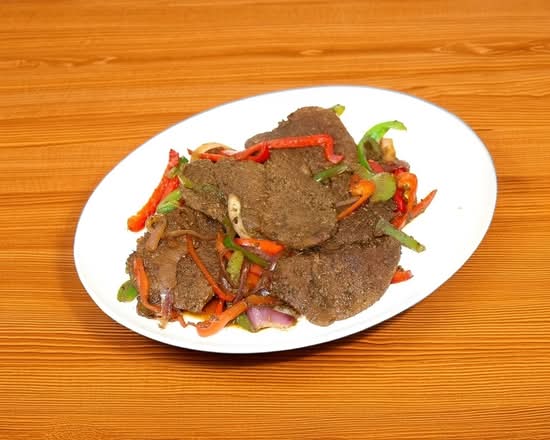 Bistec Salteado / Pepper Steak Platter.