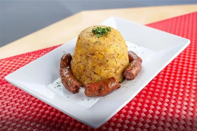 Longaniza / Ball Plantain with Dominican Sausage.