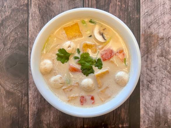 TOM KHA DUMPLING SOUP.