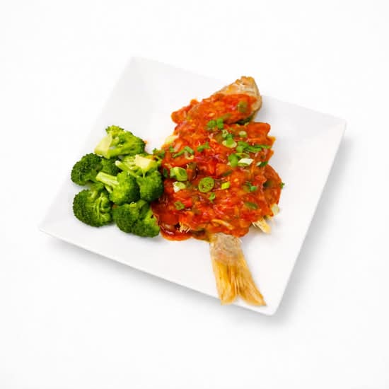 Whole Fried Red Snapper with Chili Garlic Sauce.