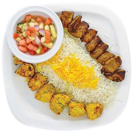 Jr. chicken & lamb kabob.