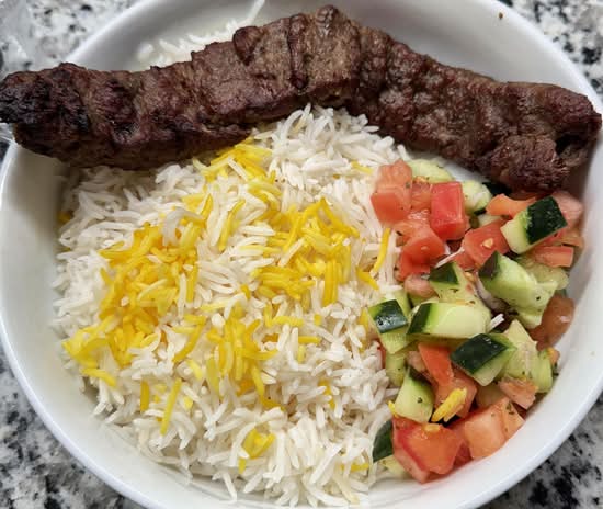 Kids kubideh with rice.