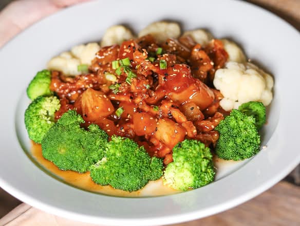 Lunch Pineapple Sesame Chicken.