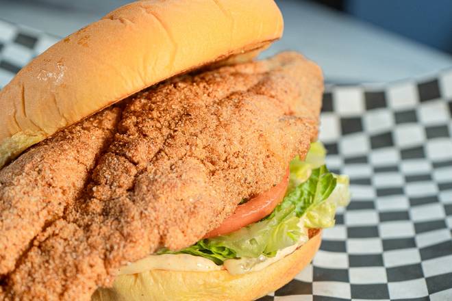 Two piece fish sandwich.