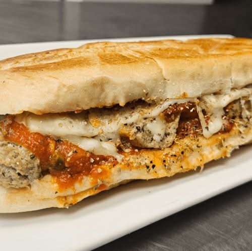 Meatball Sub with Fries.