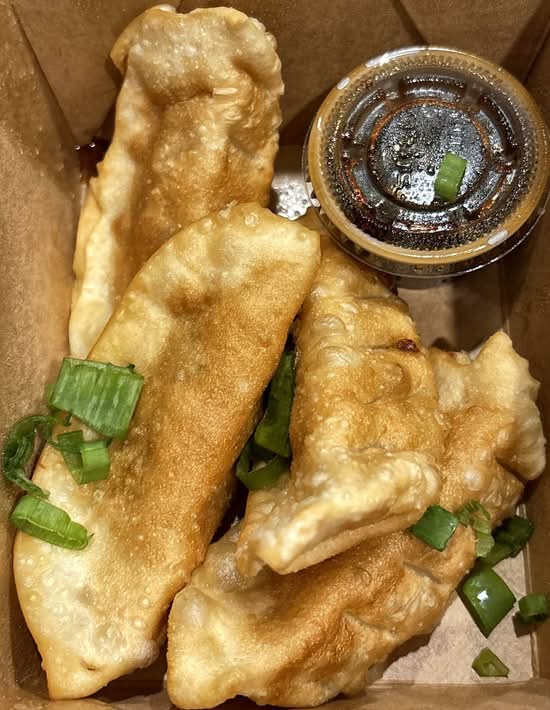 Chicken gyoza.