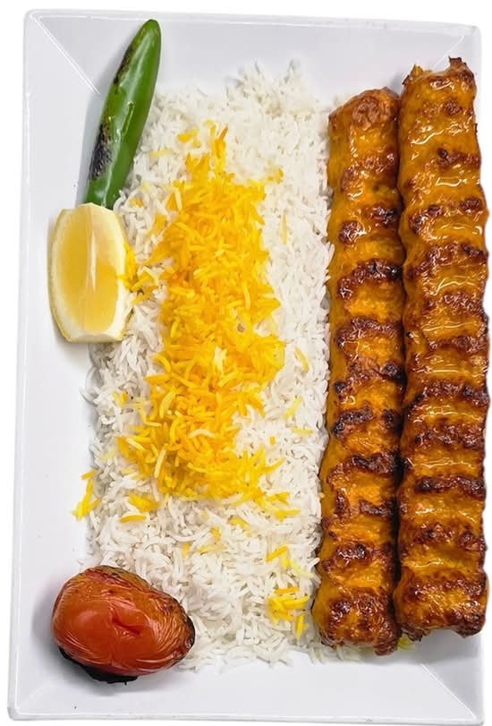Chicken Koobideh Kabob Tray.